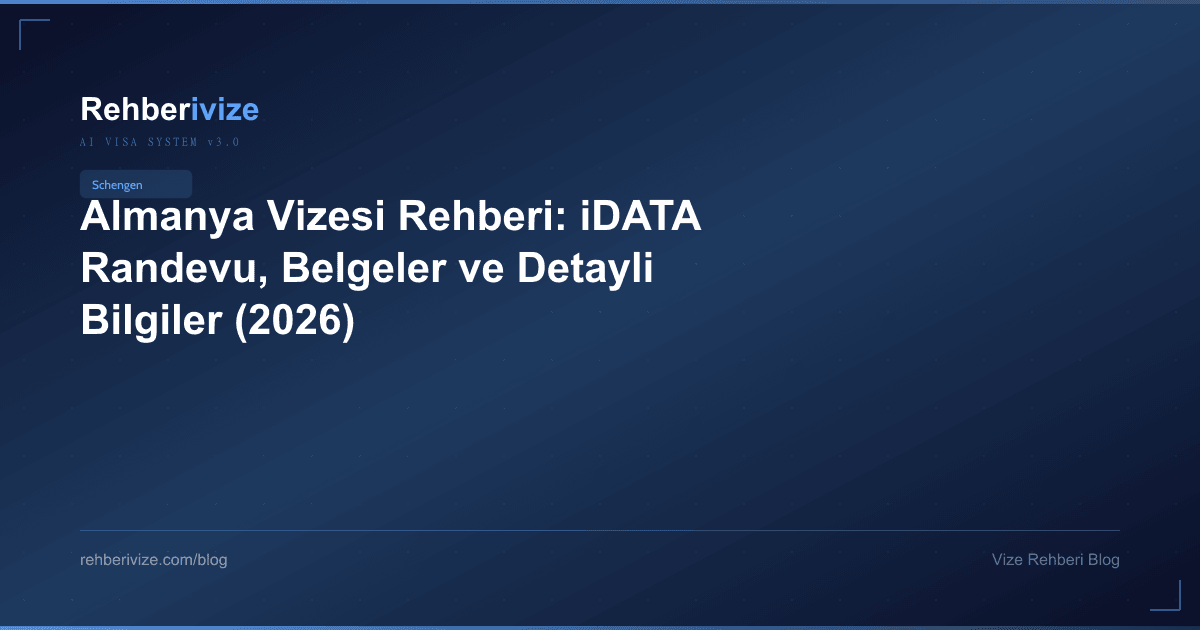 Almanya Vizesi Rehberi: iDATA Randevu, Belgeler ve Detaylı Bilgiler (2026) - Rehberivize Vize Rehberi