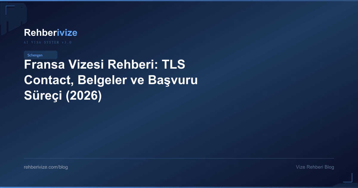 Fransa Vizesi Rehberi: TLS Contact, Belgeler ve Başvuru Süreçi (2026) - Rehberivize Vize Rehberi