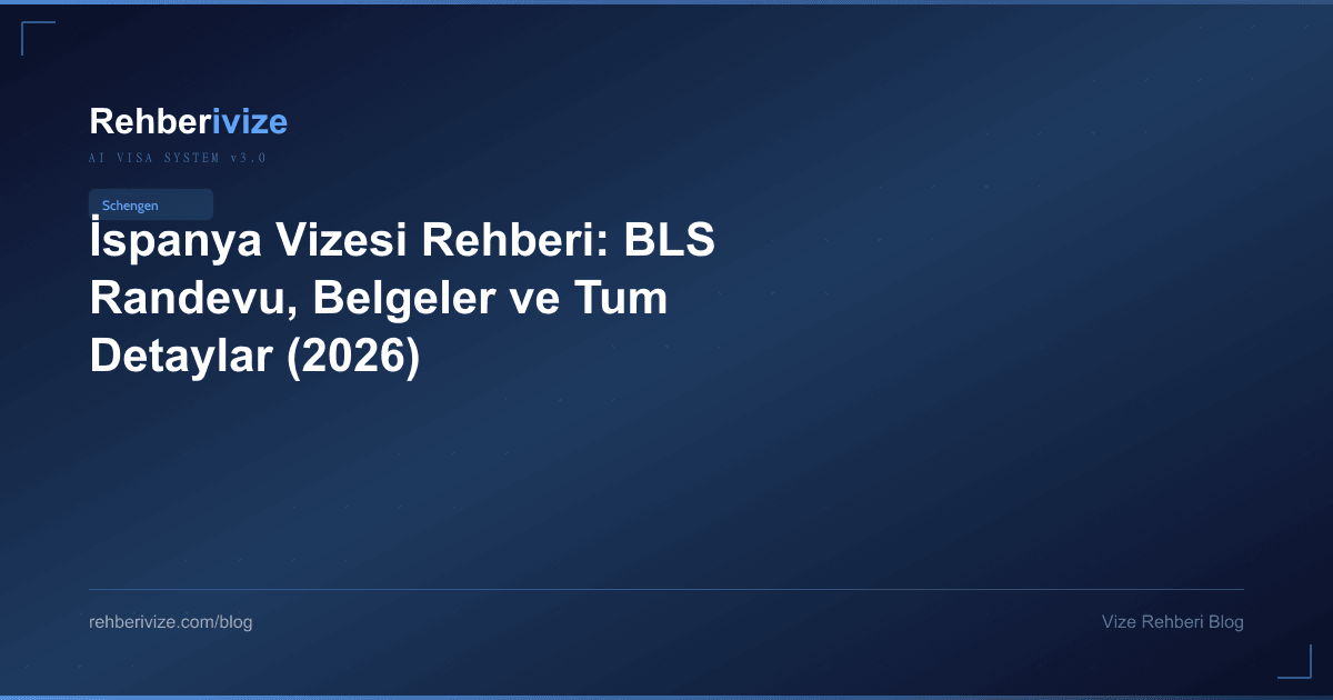 İspanya Vizesi Rehberi: BLS Randevu, Belgeler ve Tum Detaylar (2026) - Rehberivize Vize Rehberi