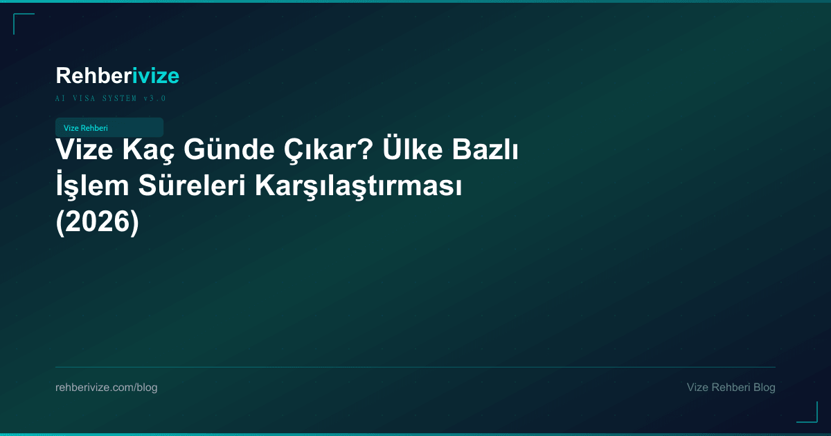 Vize Kaç Günde Çıkar? Ülke Bazlı İşlem Süreleri Karşılaştırması (2026) - Rehberivize Vize Rehberi