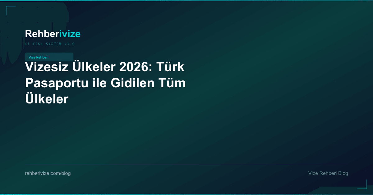 Vizesiz Ülkeler 2026: Türk Pasaportu ile Gidilen Tüm Ülkeler - Rehberivize Vize Rehberi